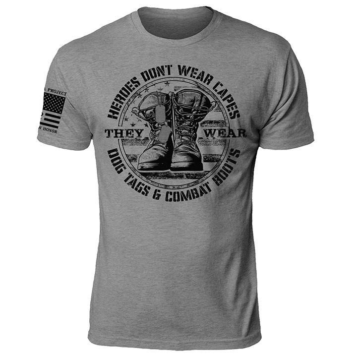 Heroes Don't Wear Capes Combat Boots Graphic T-Shirt