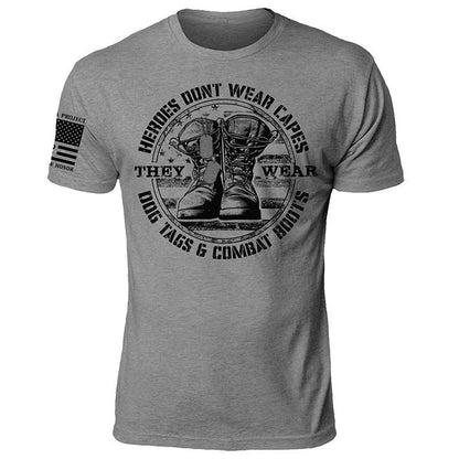 Heroes Don't Wear Capes Combat Boots Graphic T-Shirt