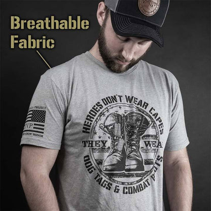Heroes Don't Wear Capes Combat Boots Graphic T-Shirt