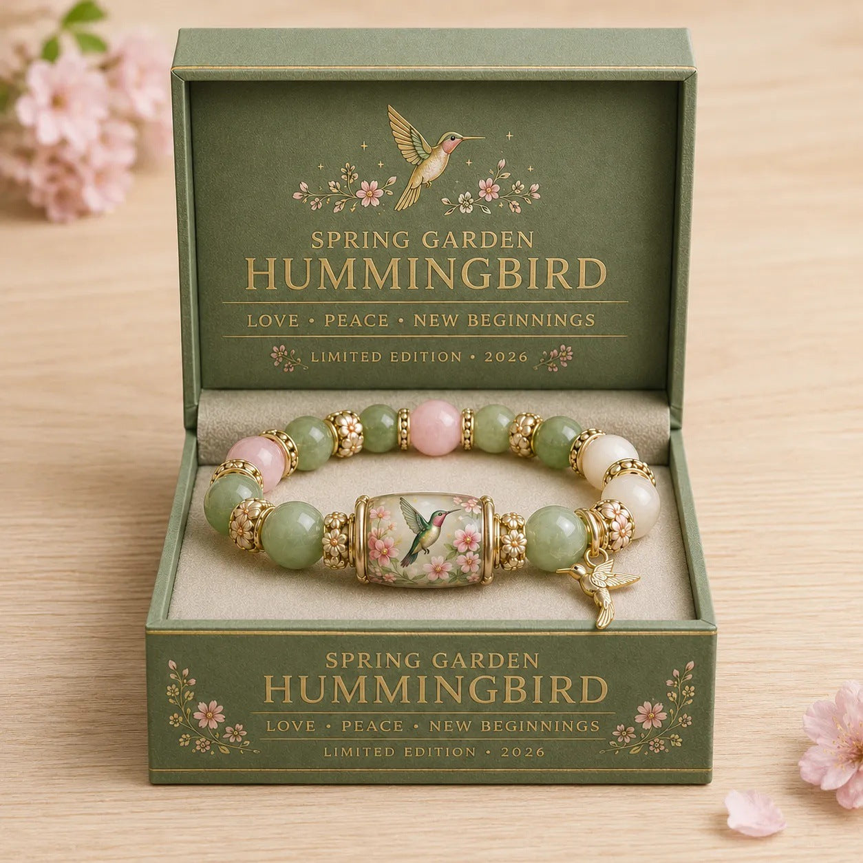 Handcrafted Hummingbird Healing Bracelet — A Gift of Love, Peace & Hope