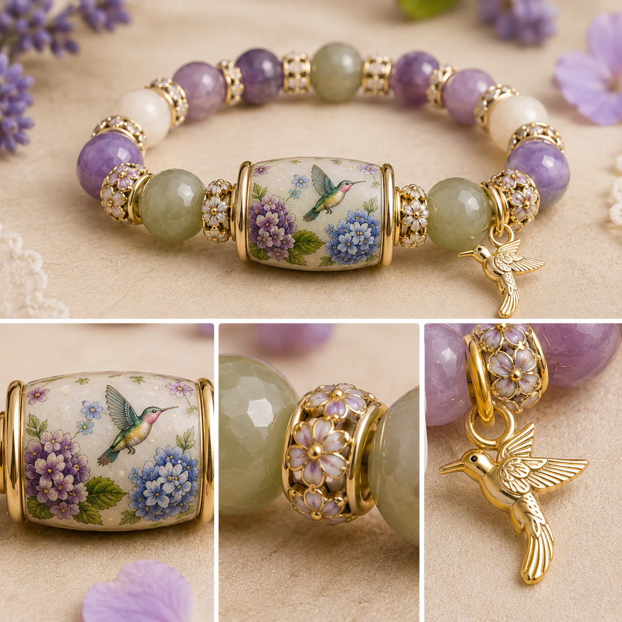 Handcrafted Hummingbird Healing Bracelet — A Gift of Love, Peace & Hope