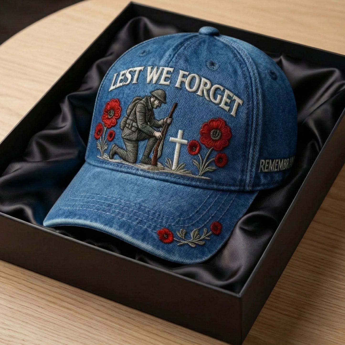 Lest We Forget Remembrance Hat - Premium Embroidered Edition
