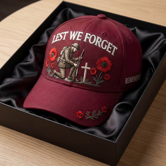Lest We Forget Remembrance Hat - Premium Embroidered Edition