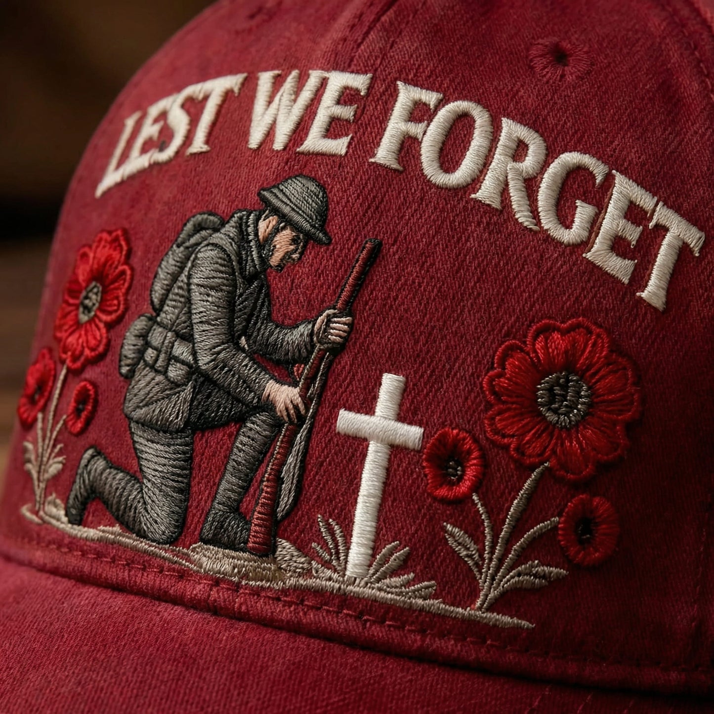 Lest We Forget Remembrance Hat - Premium Embroidered Edition