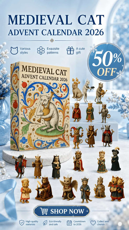 Medieval Cat Advent Calendar 2026 - 24 Acrylic Ornaments