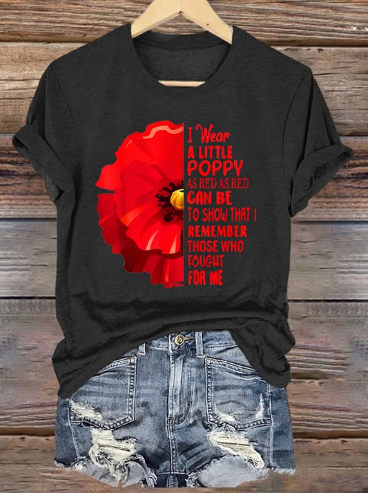 Women’s Red Poppy Remembrance T-Shirt