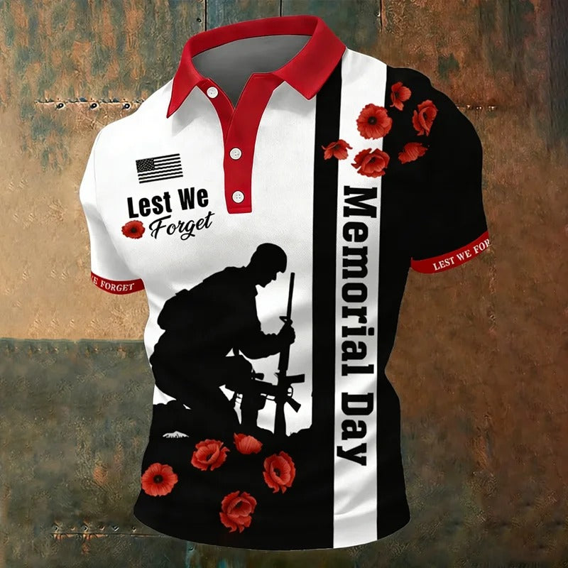 Men’s Memorial Day Lest We Forget Polo Shirt