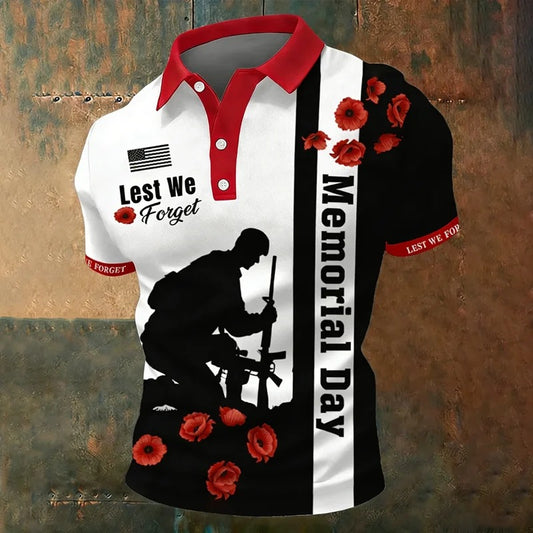Men’s Memorial Day Lest We Forget Polo Shirt