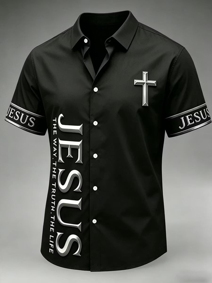 Men's Jesus Cross Casual Shirt