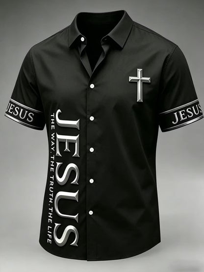 Men's Jesus Cross Casual Shirt