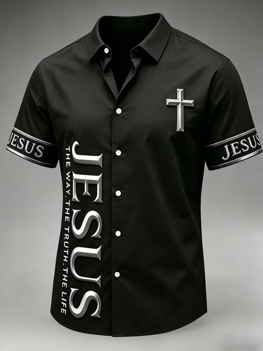 Men's Jesus Cross Casual Shirt
