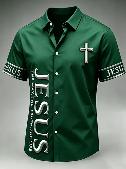 Men's Jesus Cross Casual Shirt