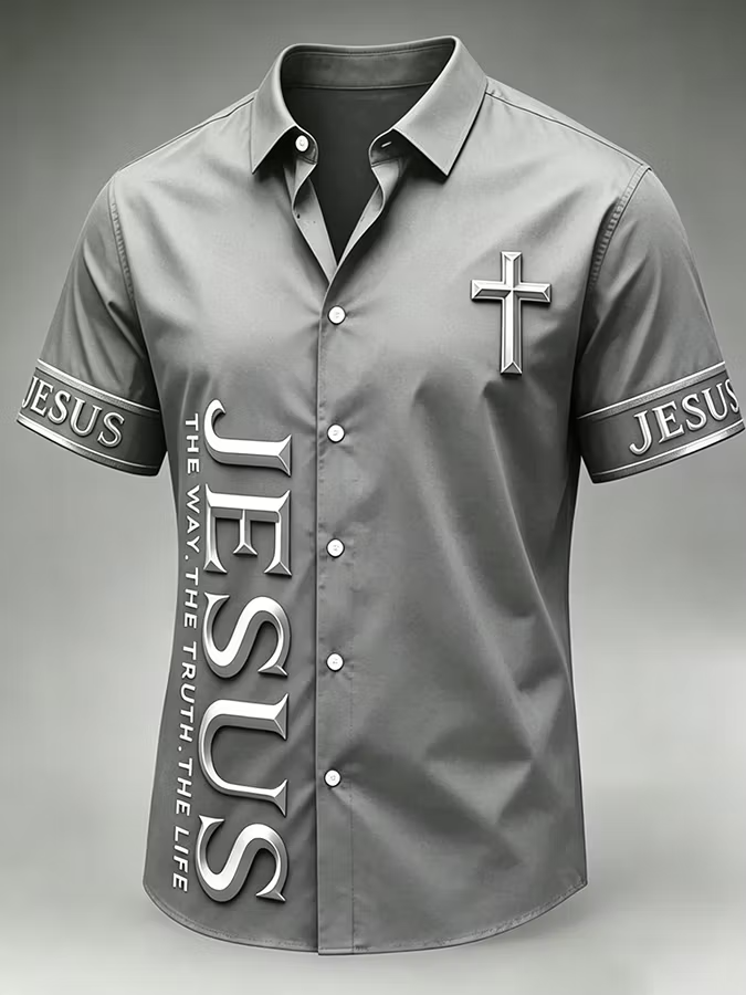 Men's Jesus Cross Casual Shirt