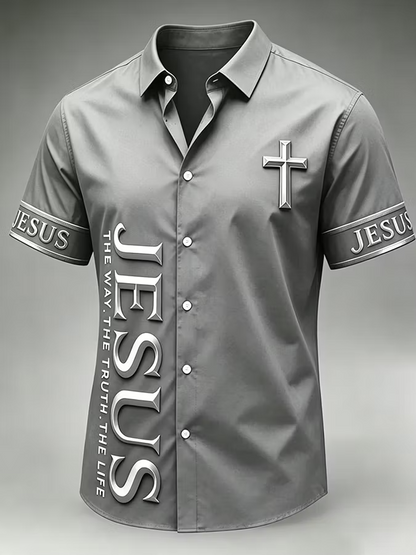Men's Jesus Cross Casual Shirt