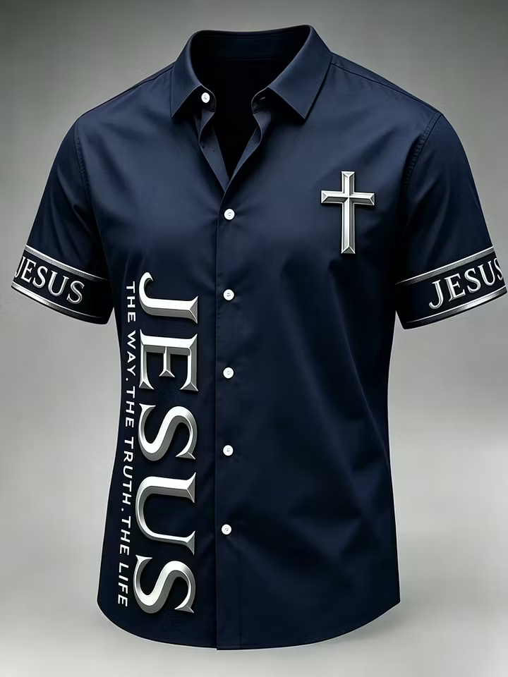 Men's Jesus Cross Casual Shirt