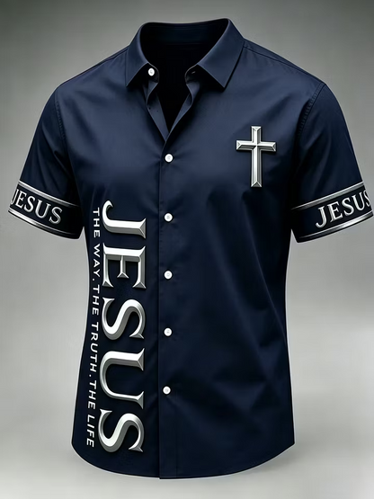 Men's Jesus Cross Casual Shirt