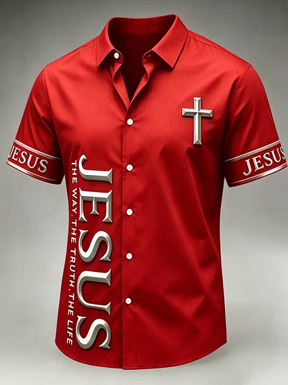 Men's Jesus Cross Casual Shirt