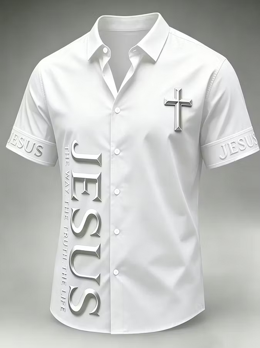 Men's Jesus Cross Casual Shirt