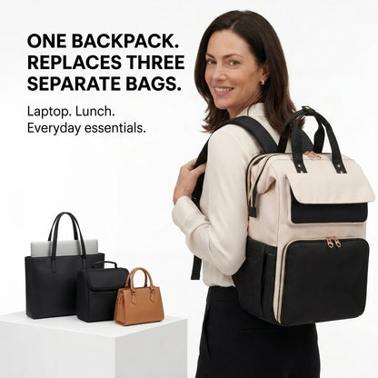 Modern Lunch Backpack with Removable Lunch Bag