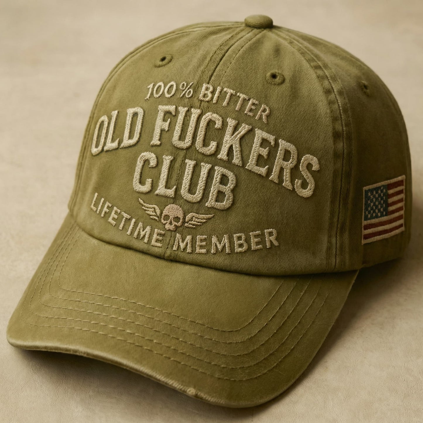 Old Fuckers Club Vintage Baseball Cap - Premium Embroidered Edition