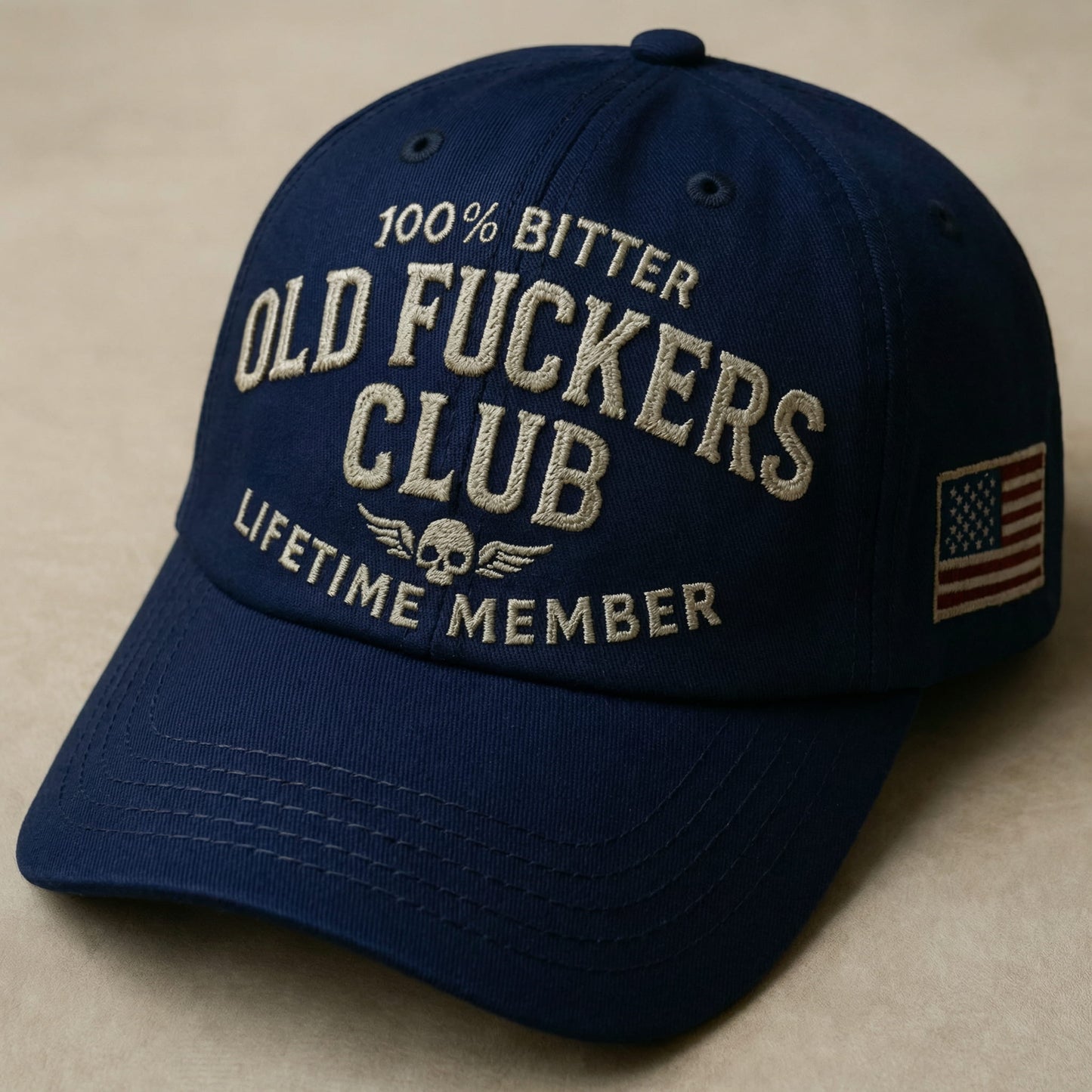 Old Fuckers Club Vintage Baseball Cap - Premium Embroidered Edition