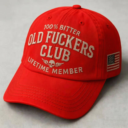Old Fuckers Club Vintage Baseball Cap - Premium Embroidered Edition