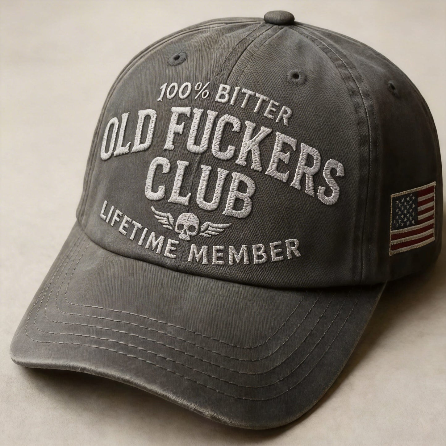 Old Fuckers Club Vintage Baseball Cap - Premium Embroidered Edition