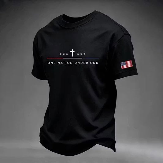 One Nation Under God Patriotic Cross T-Shirt