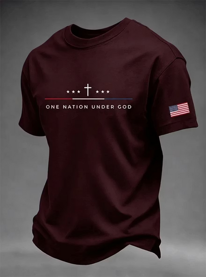 One Nation Under God Patriotic Cross T-Shirt