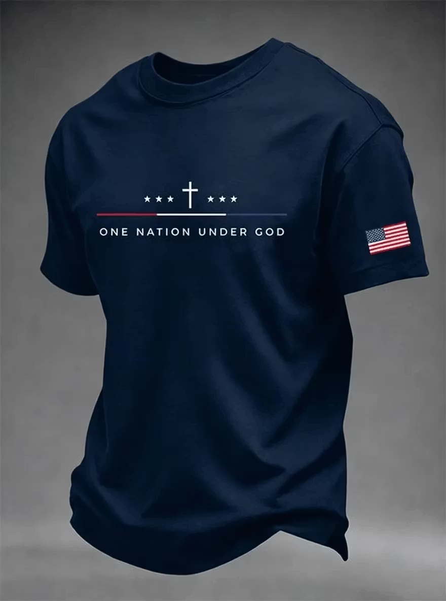 One Nation Under God Patriotic Cross T-Shirt
