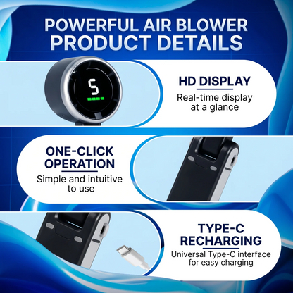 Portable Handheld Turbo Fan – 5-Speed Rechargeable Mini Cooling Fan