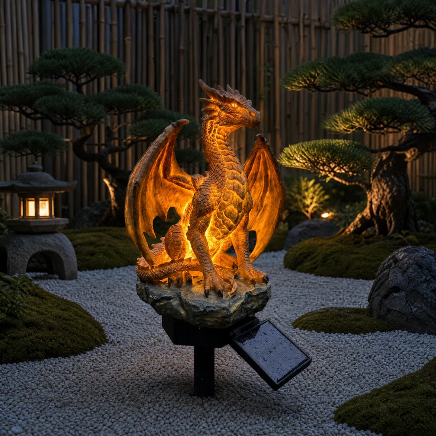 ✨Solar Dragon Garden Statue Light – Golden Ember Fantasy Outdoor Decor