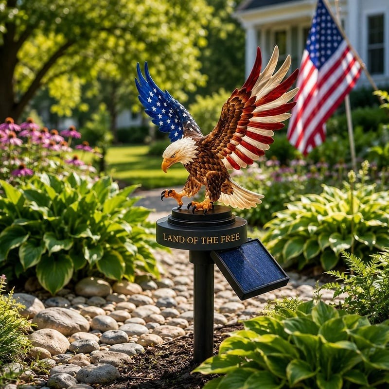 Solar Eagle Garden Stake Light – Patriotic Outdoor Decor
