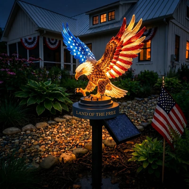 Solar Eagle Garden Stake Light – Patriotic Outdoor Decor