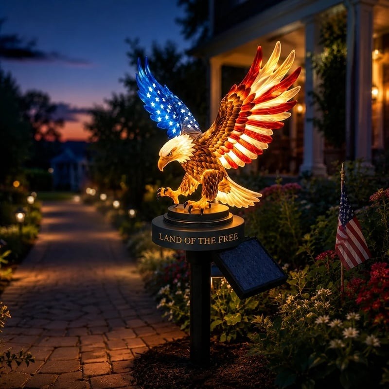 Solar Eagle Garden Stake Light – Patriotic Outdoor Decor