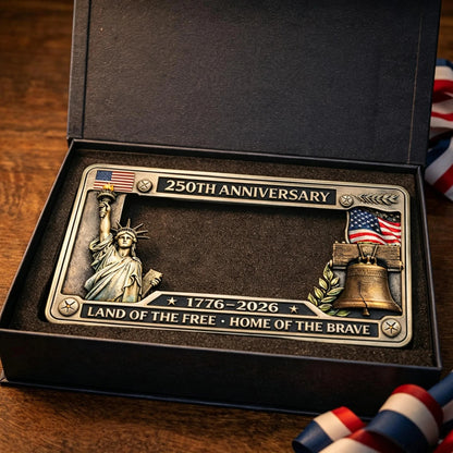 America 250th Anniversary License Plate Frame — Drive with Pride