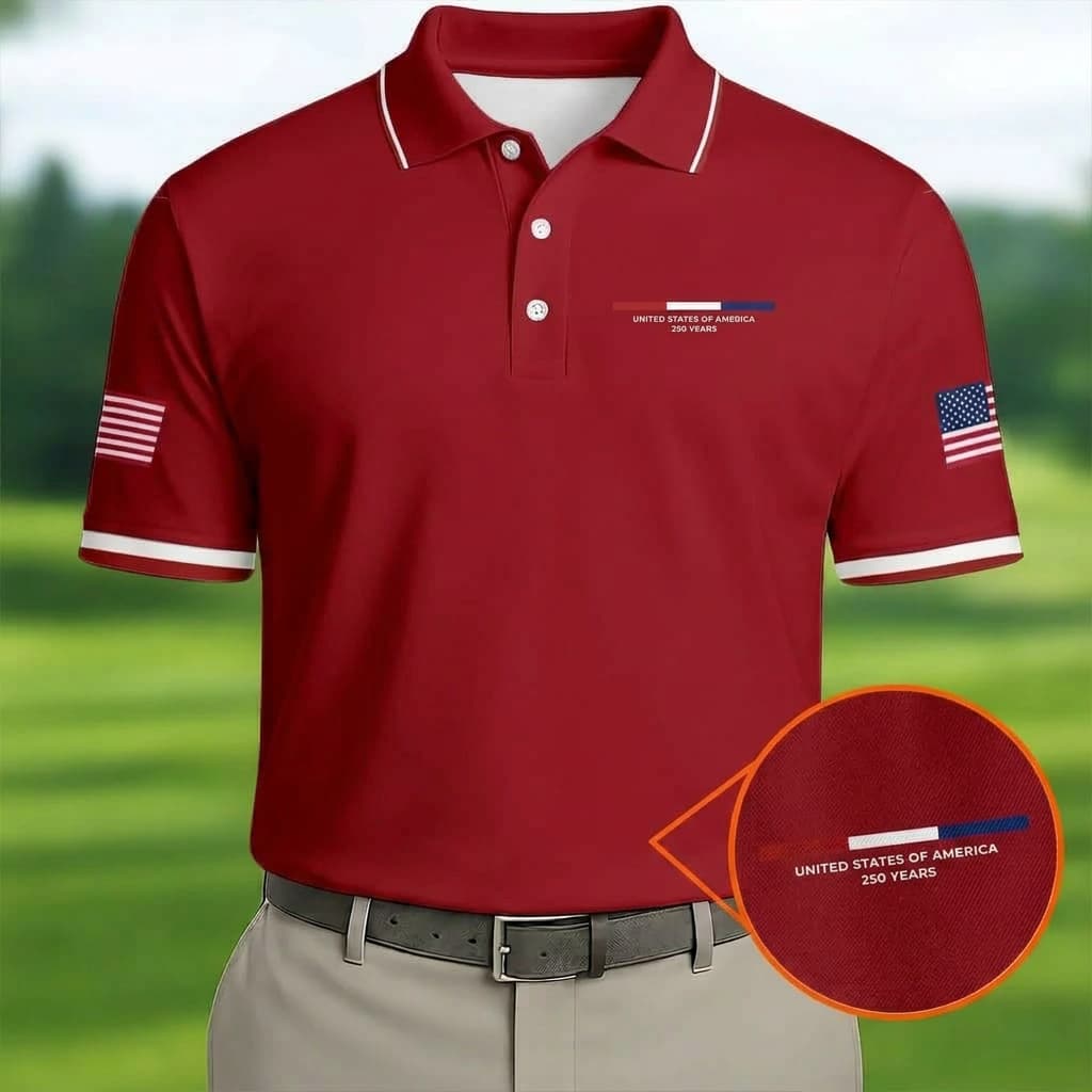 USA 250th Anniversary Commemorative Polo Shirt – 1776–2026 Patriotic Edition