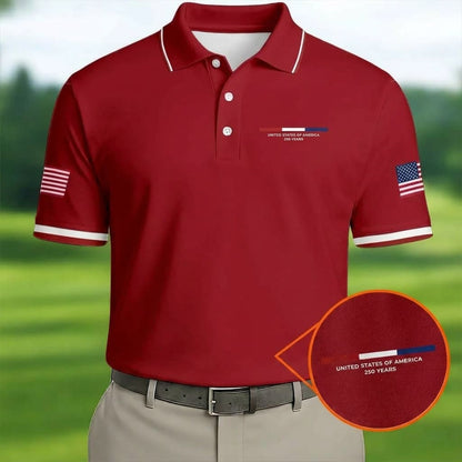 USA 250th Anniversary Commemorative Polo Shirt – 1776–2026 Patriotic Edition