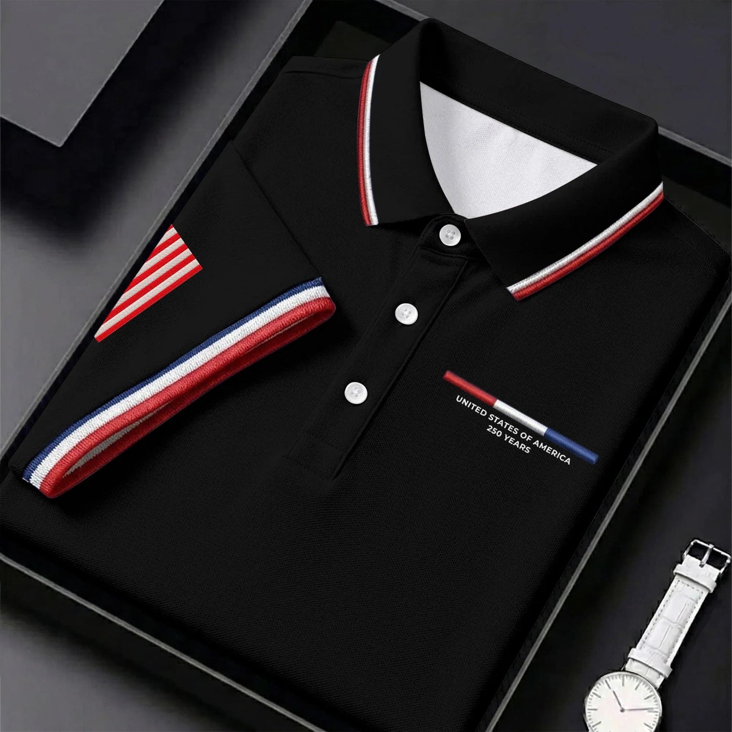 USA 250th Anniversary Commemorative Polo Shirt – 1776–2026 Patriotic Edition