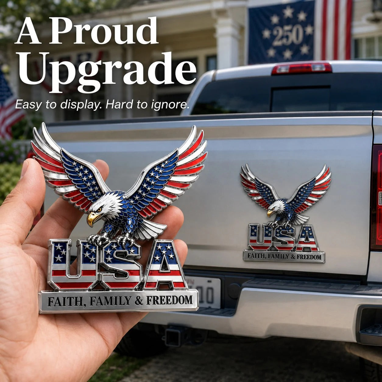 We The People Patriot Metal Emblem for Cars, Trucks & More