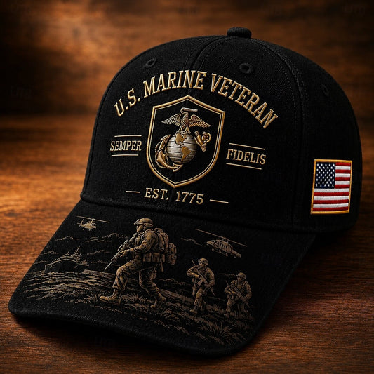 U.S. Marine EST. 1775 Veteran Embroidered Cap
