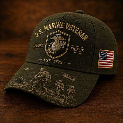 U.S. Marine EST. 1775 Veteran Embroidered Cap