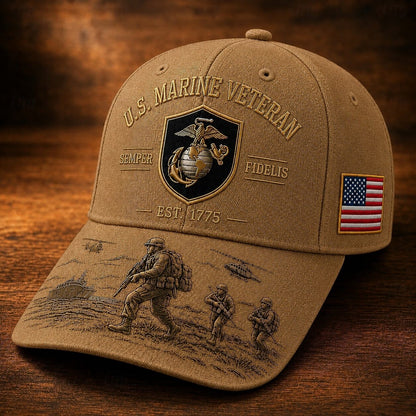 U.S. Marine EST. 1775 Veteran Embroidered Cap