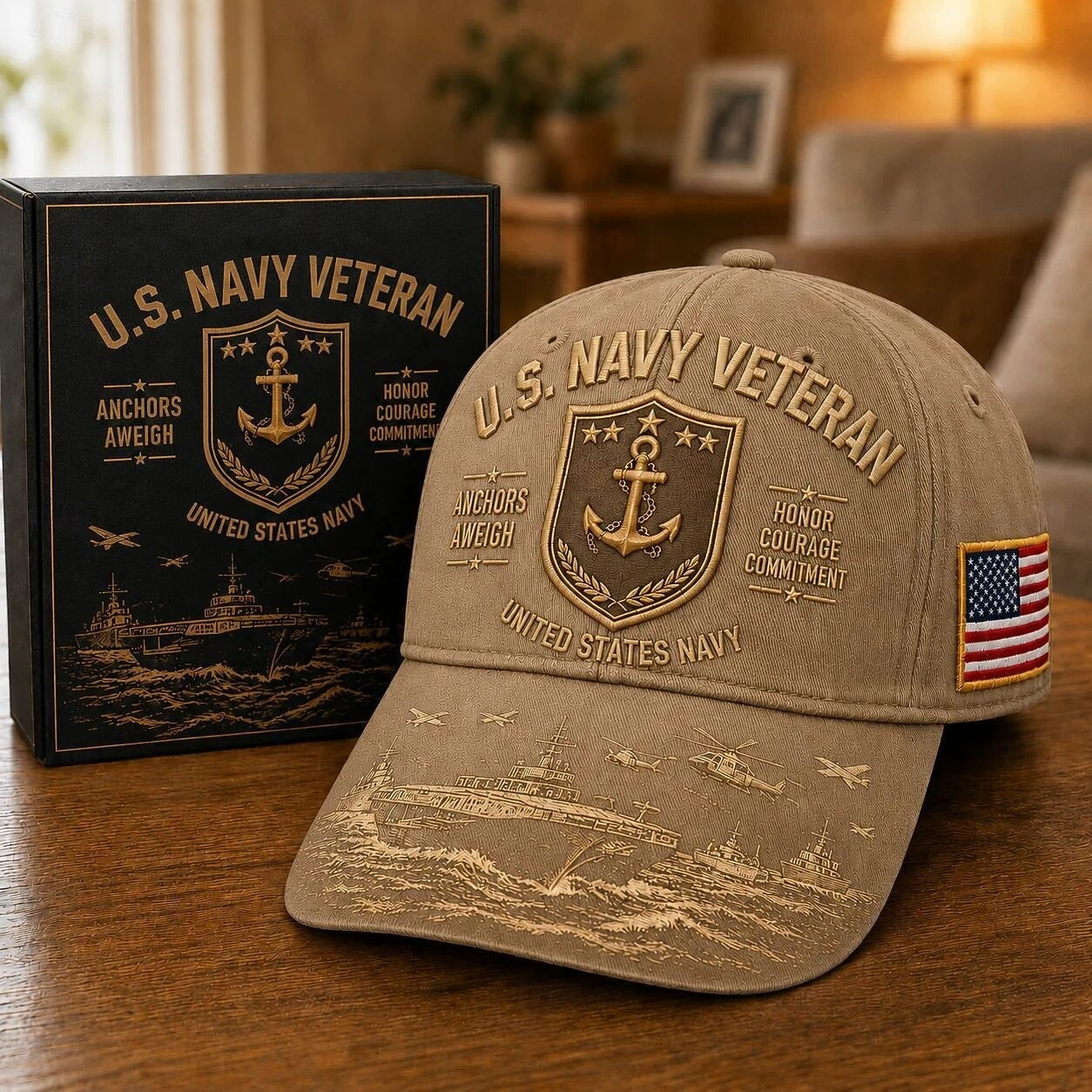 U.S. Navy Veteran Heritage Embroidered Cap
