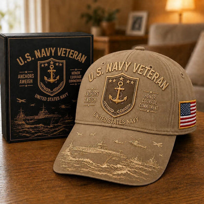 U.S. Navy Veteran Heritage Embroidered Cap