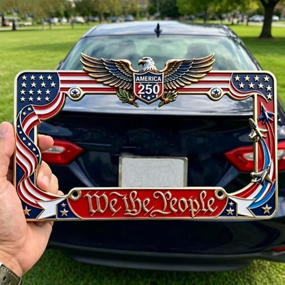 America 250th Anniversary License Plate Frame — Drive with Pride