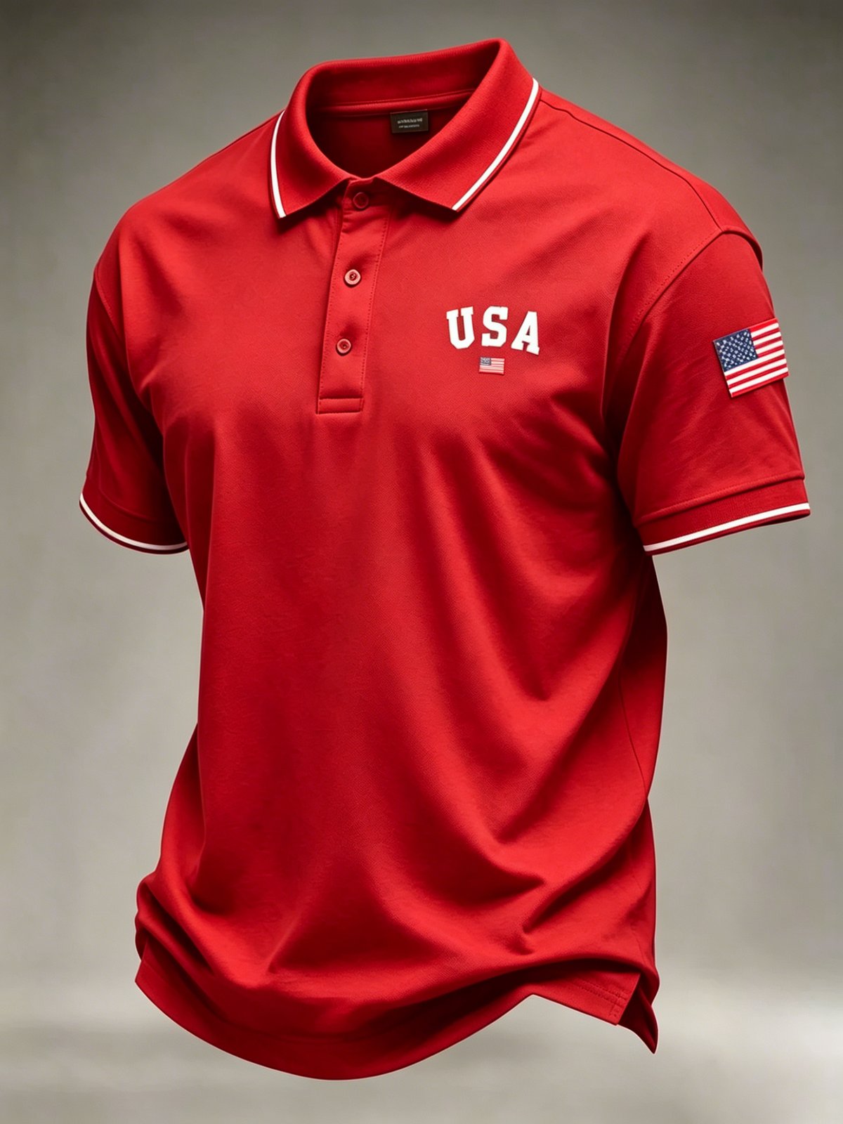 Red USA 250th anniversary independence day men's polo shirt