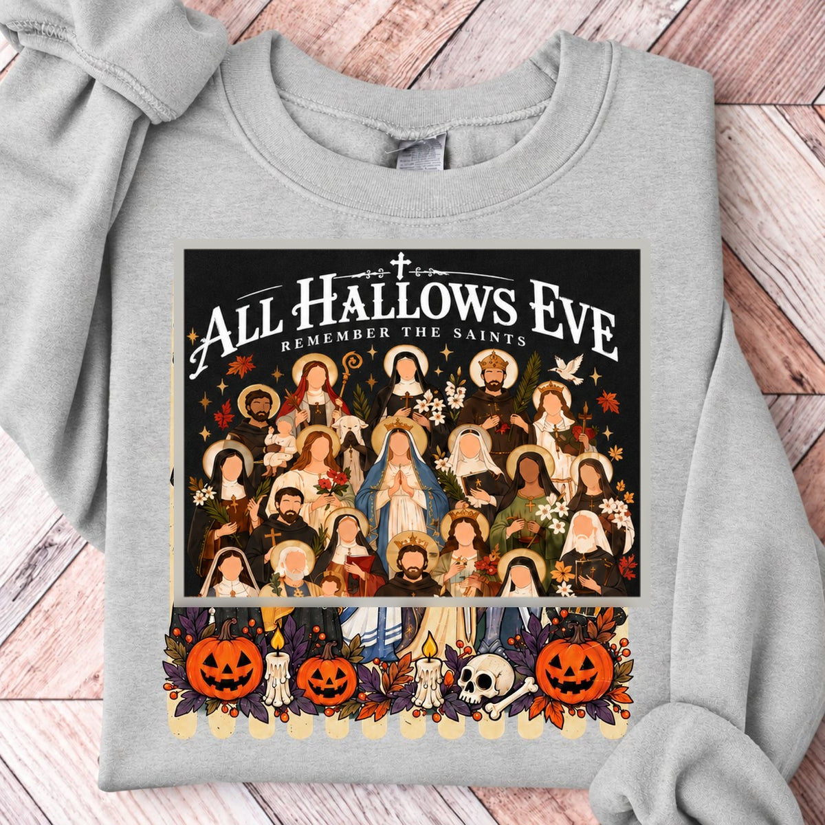 Remember the Saints Gothic All Hallows Eve Sweatshirt - Ash