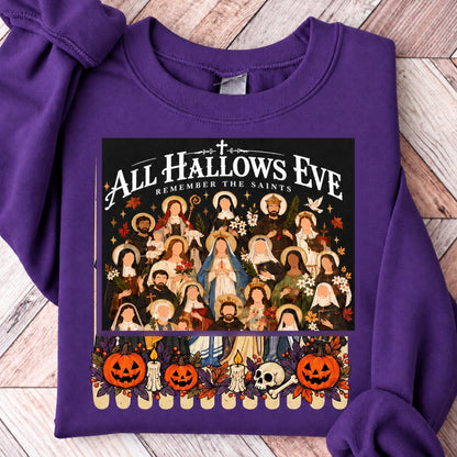 Remember the Saints Gothic All Hallows Eve Sweatshirt - Purple