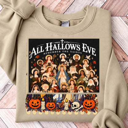 Remember the Saints Gothic All Hallows Eve Sweatshirt - Sand